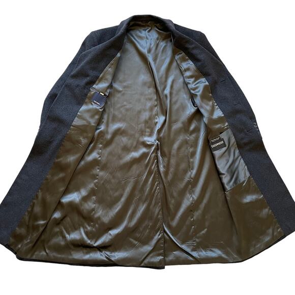 Mark Shale Cashmere Overcoat Charcoal Black Button Down Business Dress Coat 46R - Picture 8 of 16